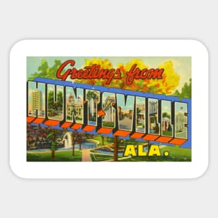 Greetings from Huntsville, Alabama - Vintage Large Letter Postcard Sticker